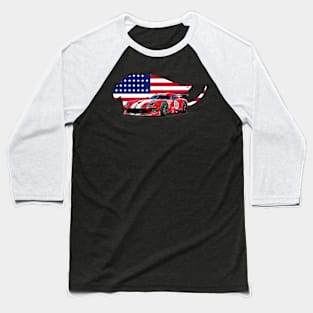 Viper Racecar USA Print Baseball T-Shirt